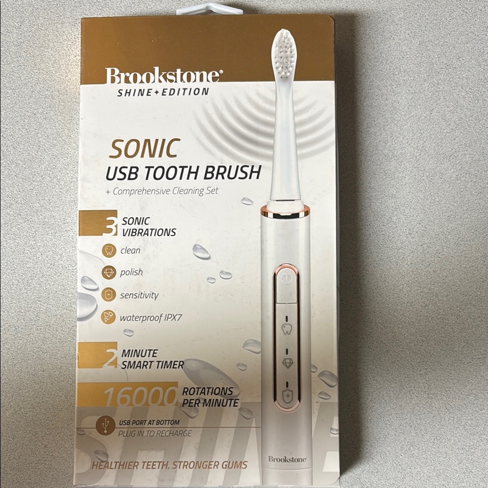 Brookstone Sonic USB Toothbrush - White